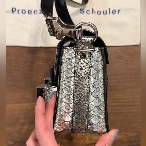 Proenza Schouler PS11 Metallic Silver Crossbody Bag in sz TINY - Picture 4 of 10